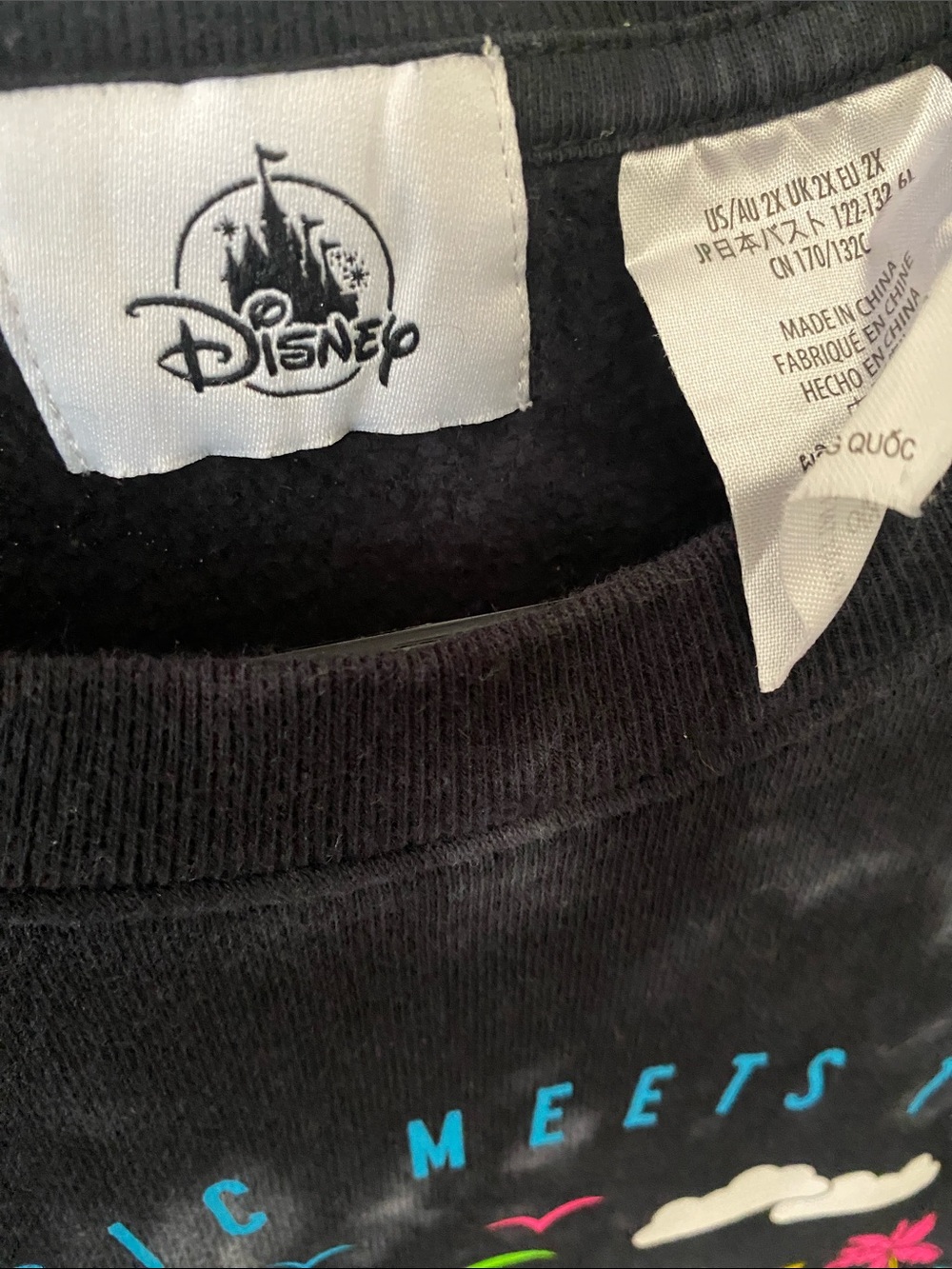 Disney Black & White Tie-Dye 2024 Cruise Graphic Crewneck - Picture 8 of 9